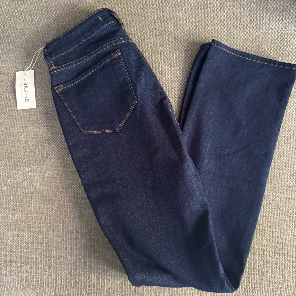 NWT J Brand Dark Indigo Bombshell Straight Leg Jeans - size 28